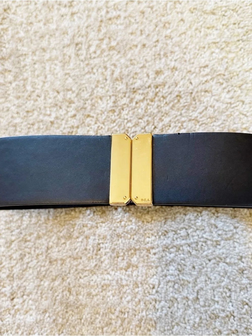 Lauren Ralph Lauren Black Belt Sz S Statement Classic Modern Gold Evening Career